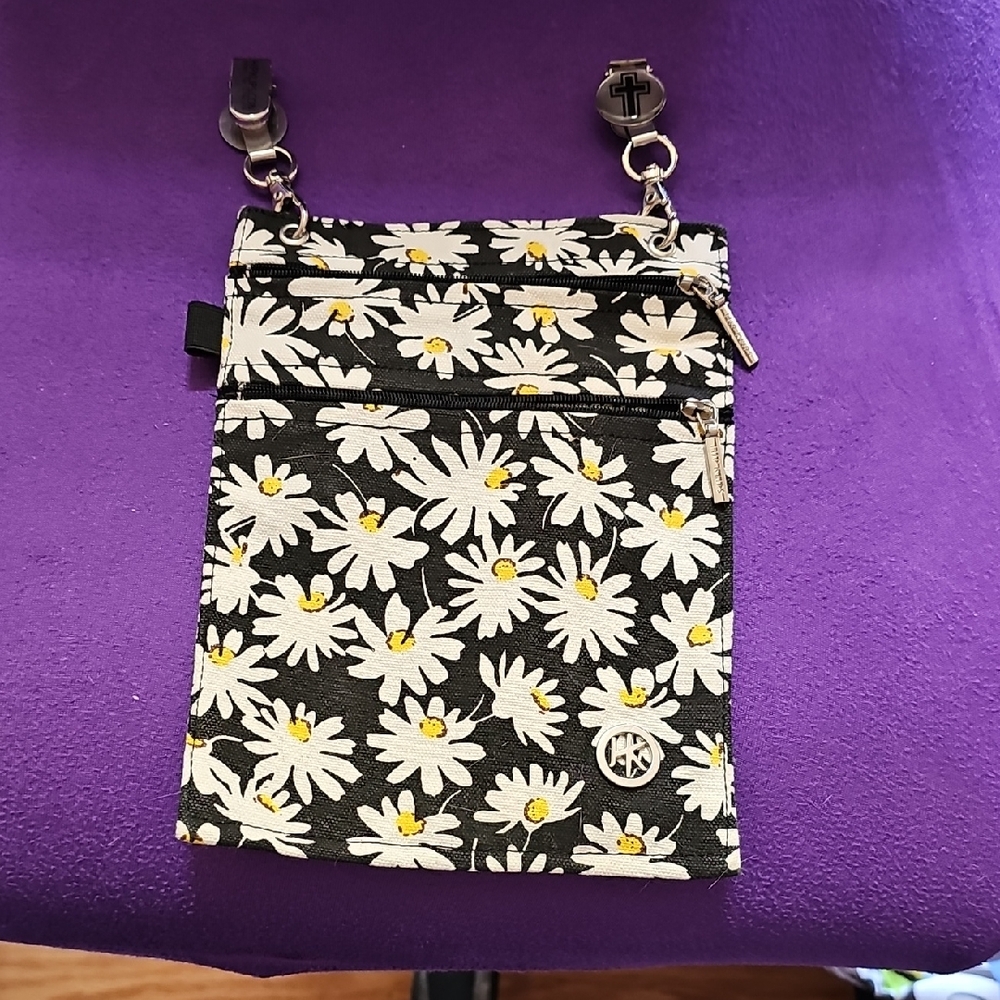 Floral Belt  Clip  Bag with Daisy Print